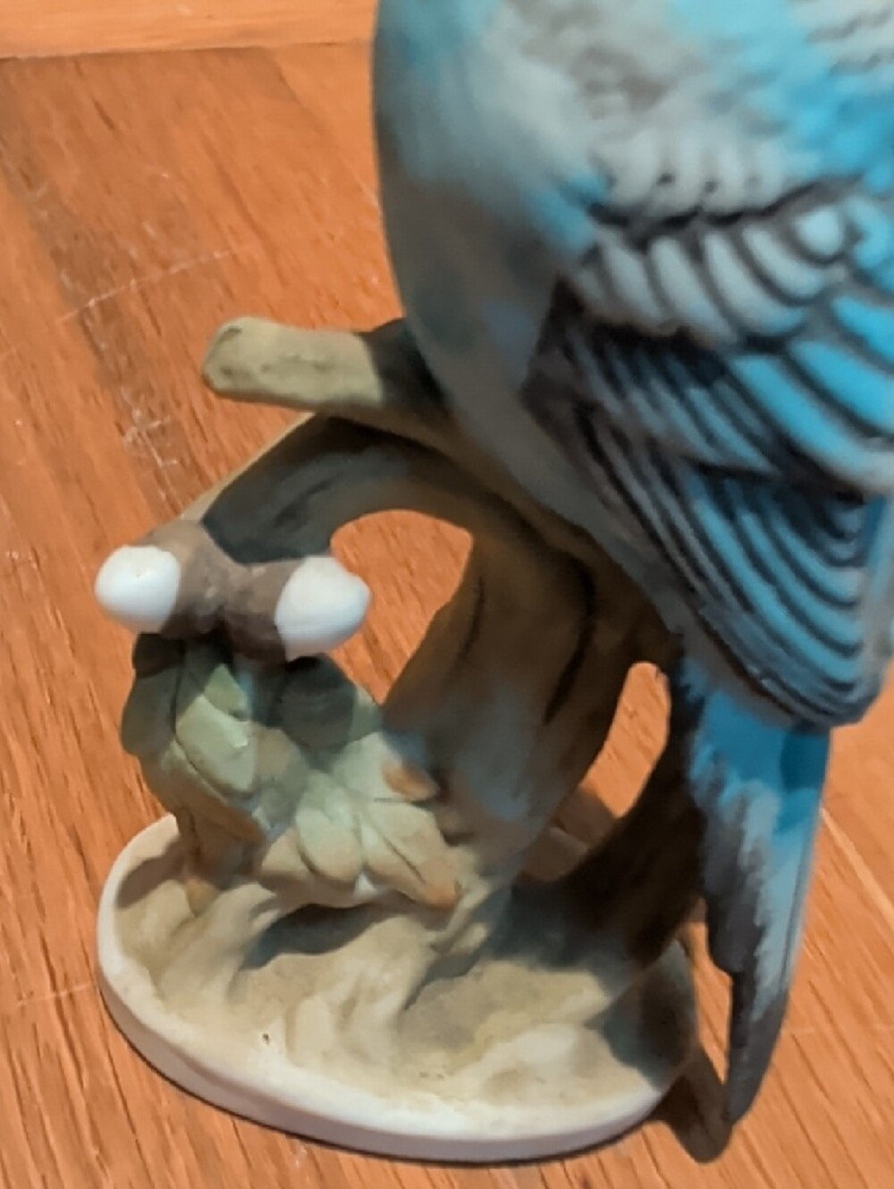 Blue Parakeet Figurine - Decorative Ceramic Bird Nature Home Decor Accents - Picture 5 of 9